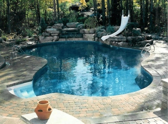 Pool and waterfall